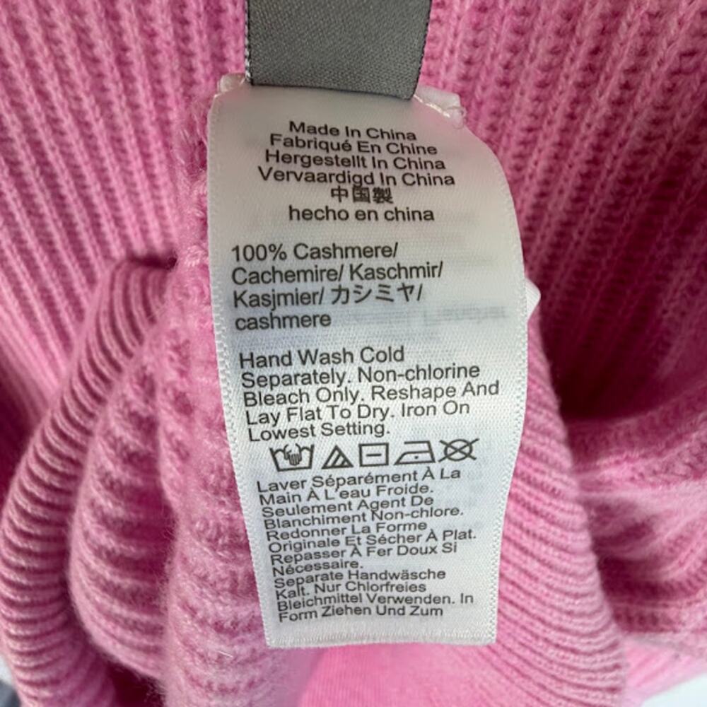 J. Crew Cashmere Relaxed Fit Ribbed Crewneck Sweater Pink Women's Size Medium - Picture 5 of 6
